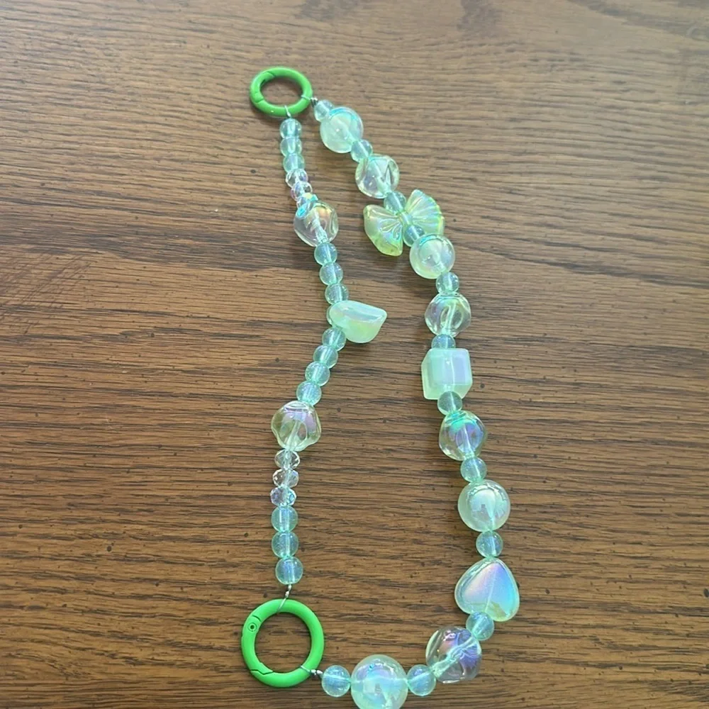 Beaded charm keychain